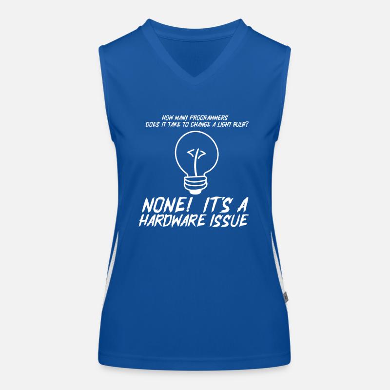 Funny Programmers Light Bulb Hardware Statement Women's Functional Contrast Tank Top