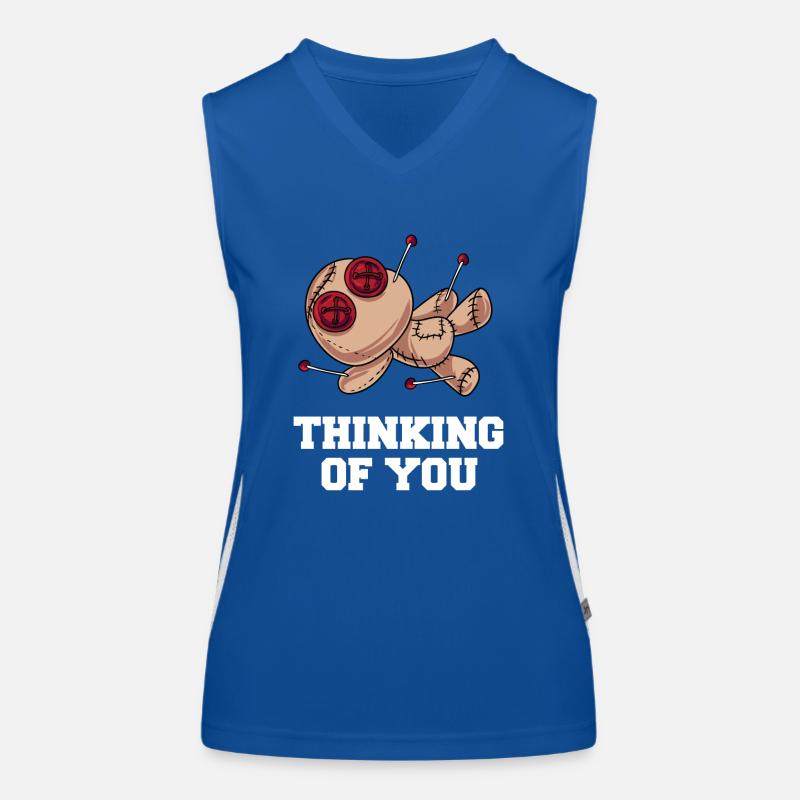 Denken Sie an Voodoo Doll Design Funktionelles Kontrast-Tank Top für Frauen