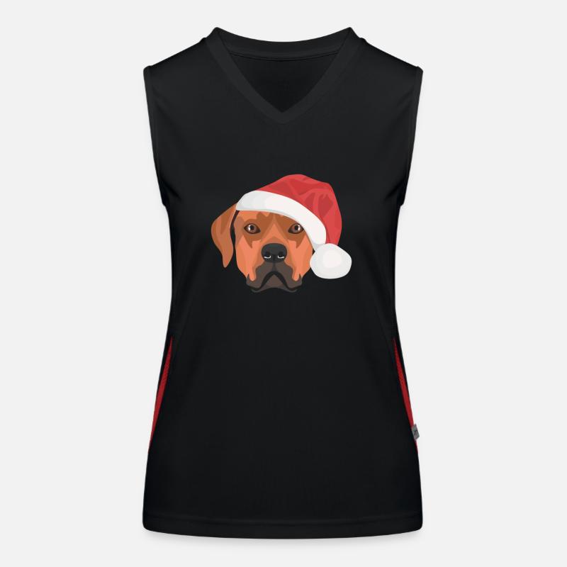 Rhodesian Ridgeback Frohe Weihnachten Funktionelles Kontrast-Tank Top für Frauen