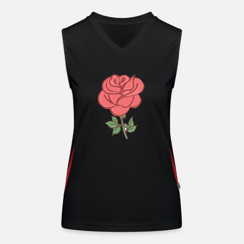 Rose Red Rose Hand-drawn Women's Functional Contrast Tank Top