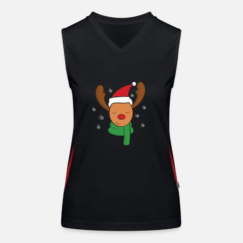 Elch Weihnachten Funktionelles Kontrast-Tank Top für Frauen