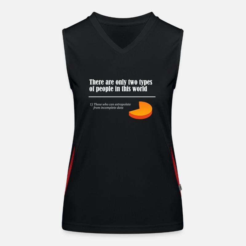 Two Types of People Extrapolate Incomplete Data - Women's Functional Contrast Tank Top - black/red