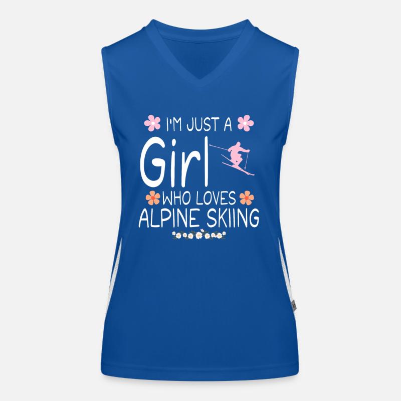 Ich bin nur ein Mädchen, das alpines Skifahren liebt Funktionelles Kontrast-Tank Top für Frauen