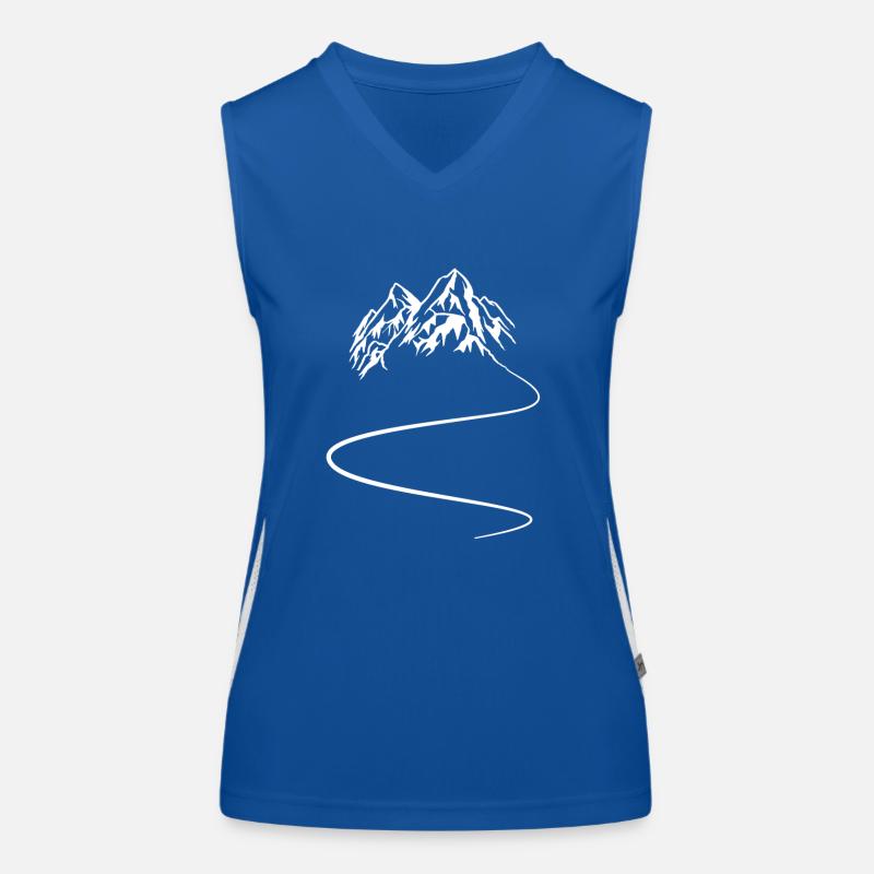 Berge Wanderweg - Skispur - Kurven Funktionelles Kontrast-Tank Top für Frauen