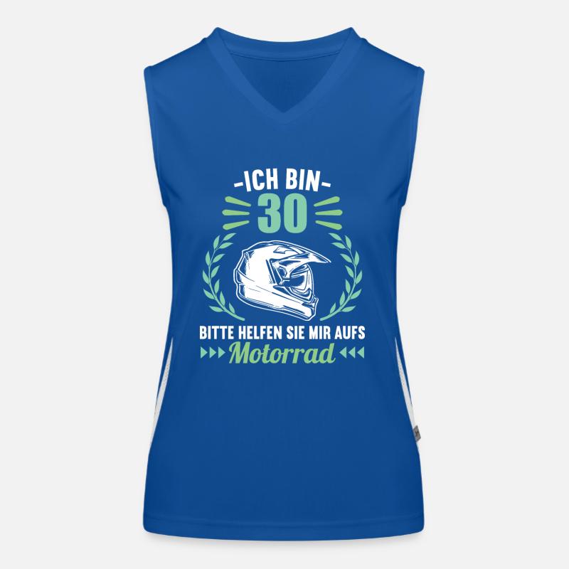 Ich bin 30 bitte helfen auf Motorrad 30 Geburtstag Funktionelles Kontrast-Tank Top für Frauen