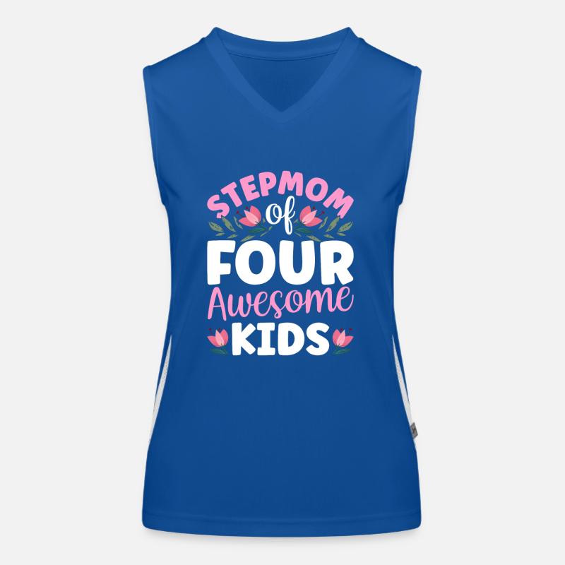Stiefmutter Von Vier Großartigen Kindern Funktionelles Kontrast-Tank Top für Frauen