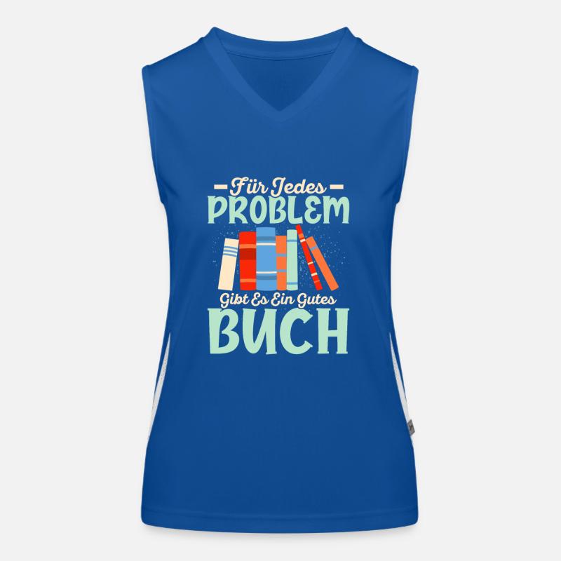 Für jedes Problem gibt es ein gutes Buch Lesen Lit Funktionelles Kontrast-Tank Top für Frauen