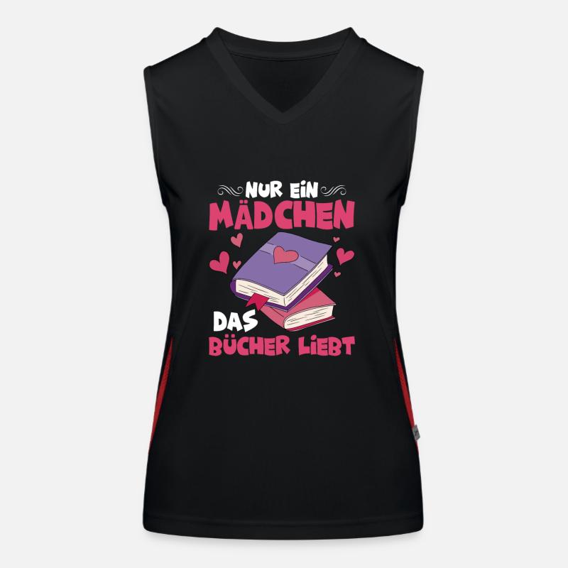 Nur ein Mädchen, das Bücher liebt Lesen Buch Funktionelles Kontrast-Tank Top für Frauen
