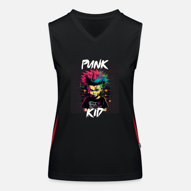 Graffiti Style - Cooles Punk Kind 6 Funktionelles Kontrast-Tank Top für Frauen