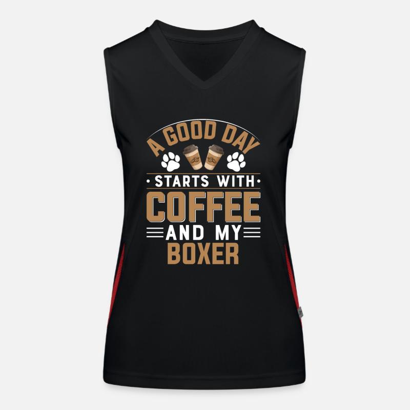 Deutscher Boxer Hund Kaffee - Hunde Herrchen Funktionelles Kontrast-Tank Top für Frauen