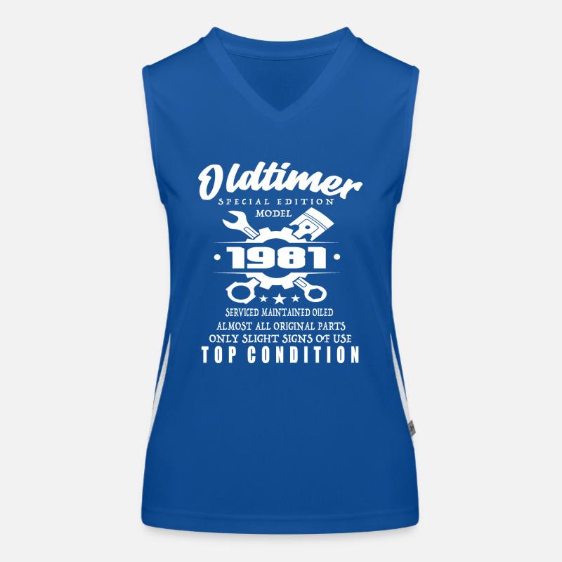 Oldtimer Special Edition Modell 1981 Geburtstag Funktionelles Kontrast-Tank Top für Frauen