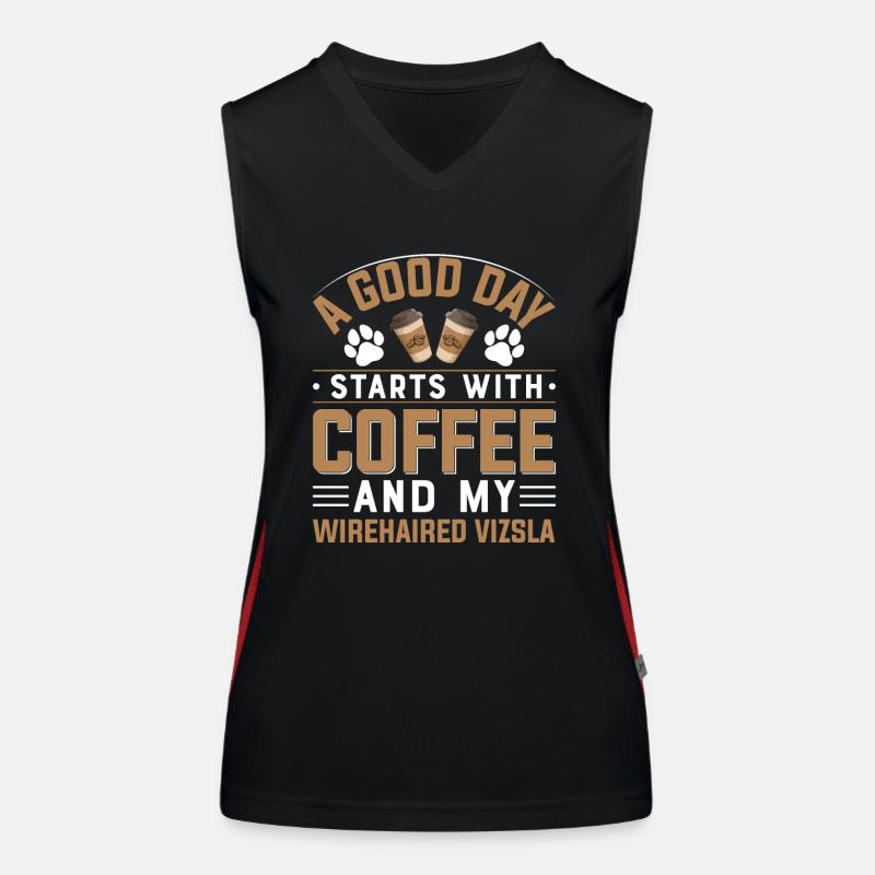 Drahthaariger Ungarischer Vorstehhund Kaffee Funktionelles Kontrast-Tank Top für Frauen
