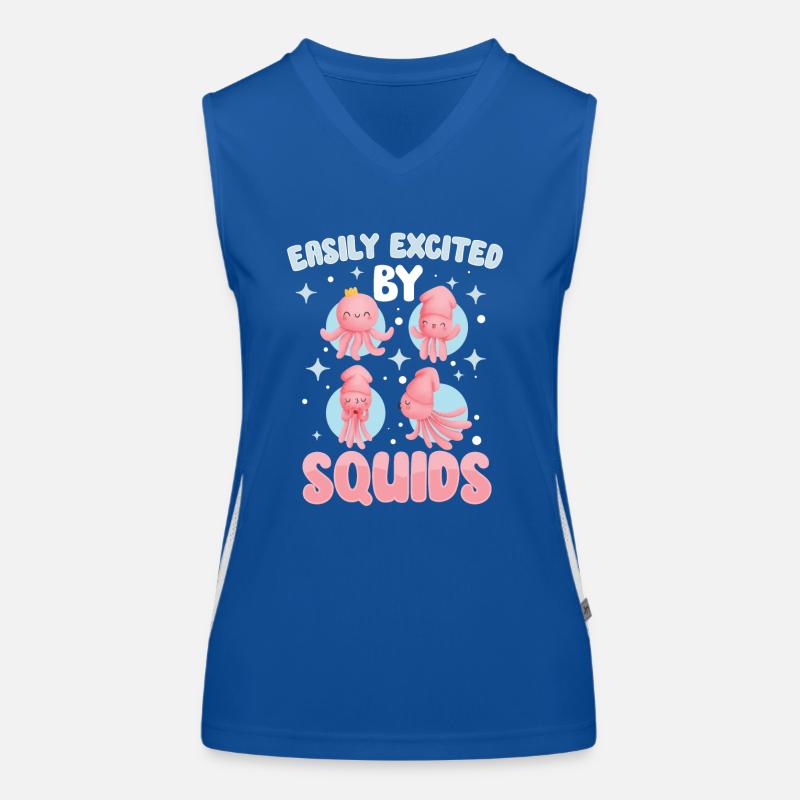 Squid Lovers Octopus Funny Women's Functional Contrast Tank Top