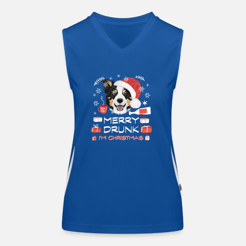 Marché de Noël Border Collie Débardeur respirant contrasté Femme