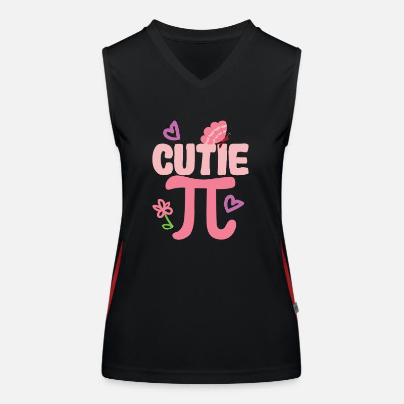 Cutie Pi Day Lustig Niedlich Nerd Geek Hübsch Math Funktionelles Kontrast-Tank Top für Frauen