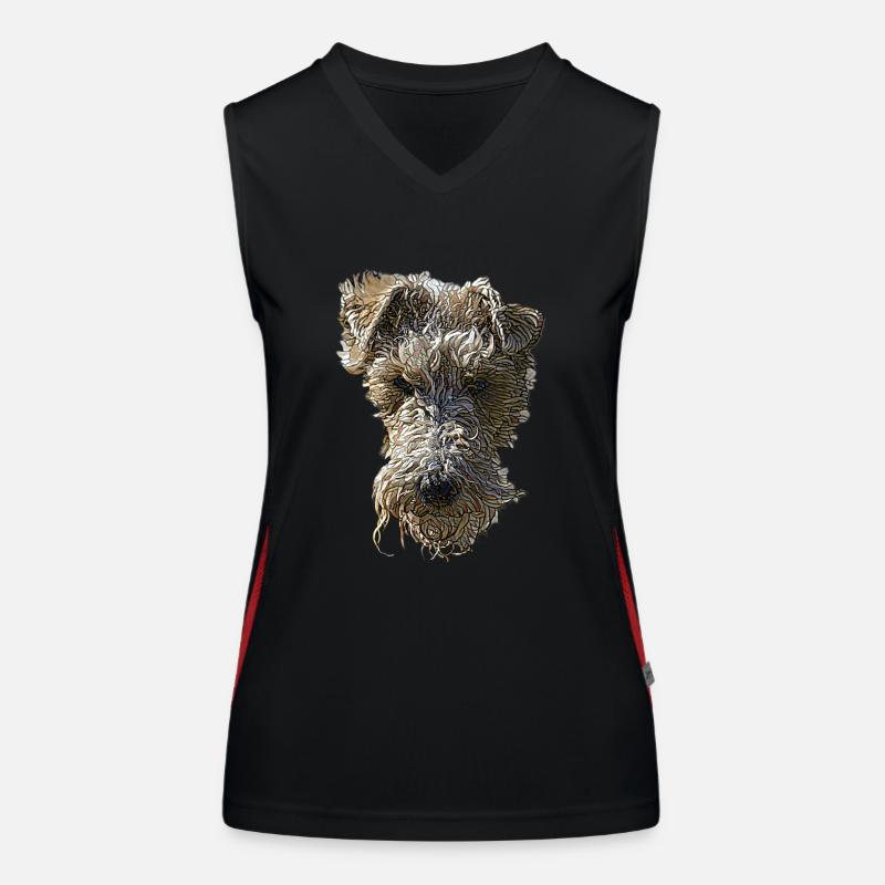 Fox Terrier Face - Women's Functional Contrast Tank Top - black/red