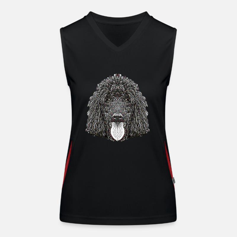 Visage de caniche standard Débardeur respirant contrasté Femme