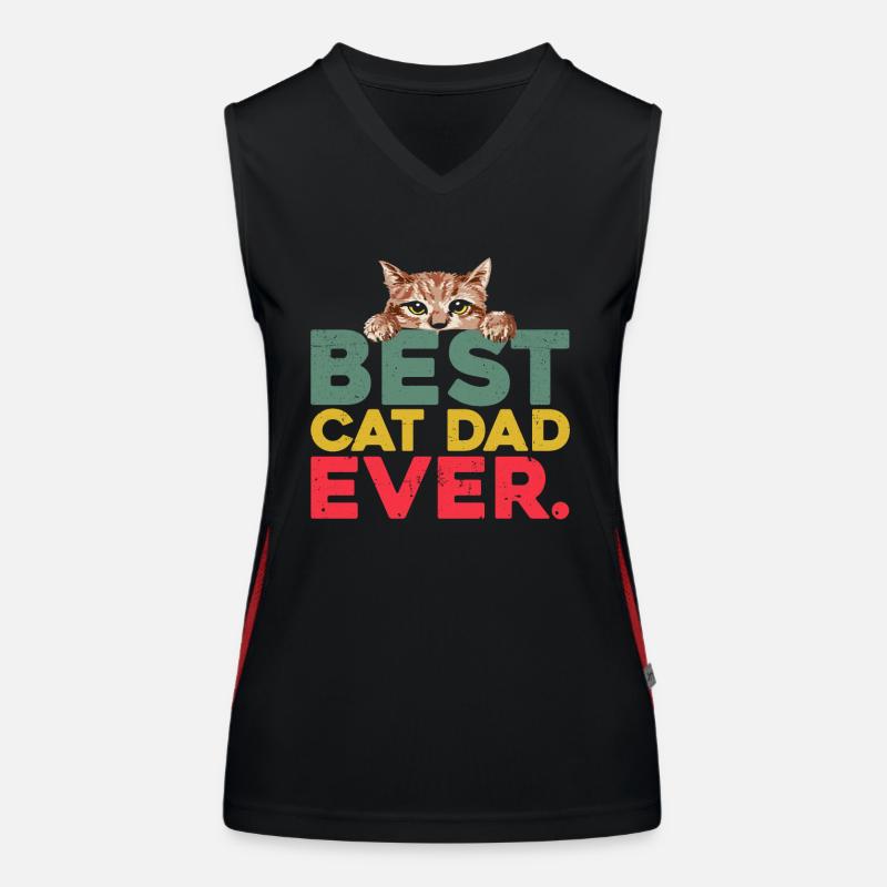 Best Cat Dad Ever Funktionelles Kontrast-Tank Top für Frauen