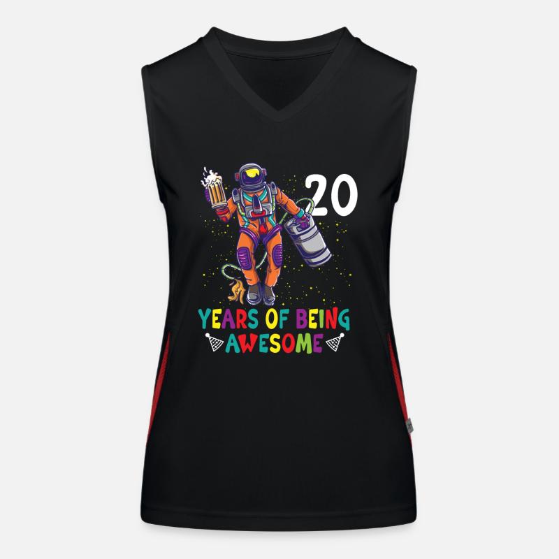 20th Birthday Astronaut Astronomy Solar System Funktionelles Kontrast-Tank Top für Frauen