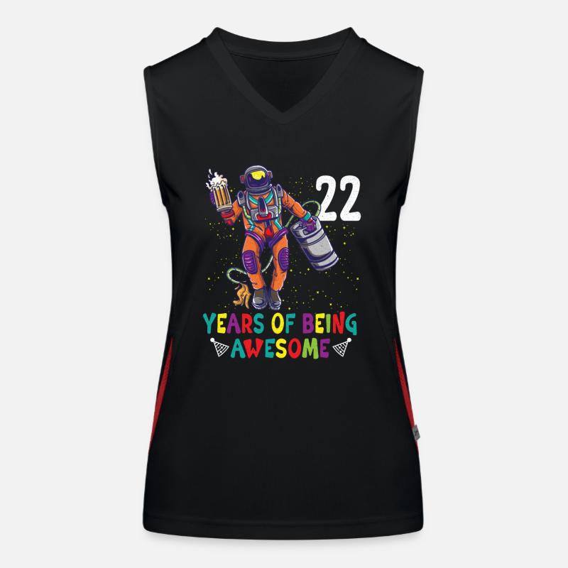22th Birthday Astronaut Astronomy Solar System Funktionelles Kontrast-Tank Top für Frauen