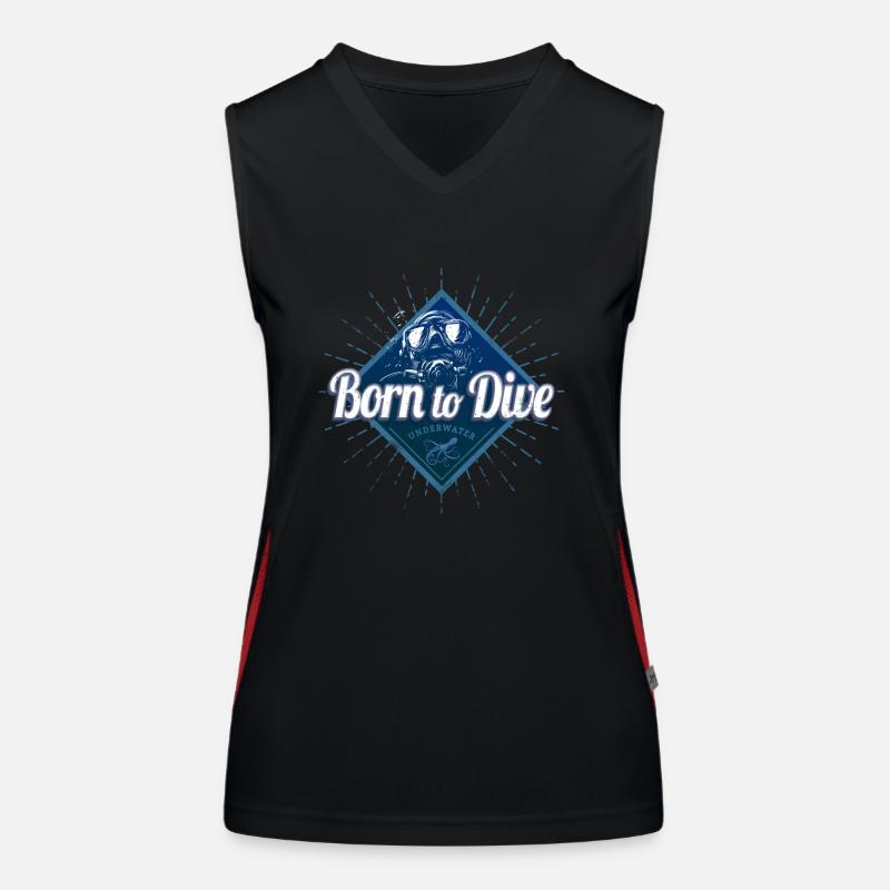 Diver Retro Diving Vintage Diving School Women's Functional Contrast Tank Top