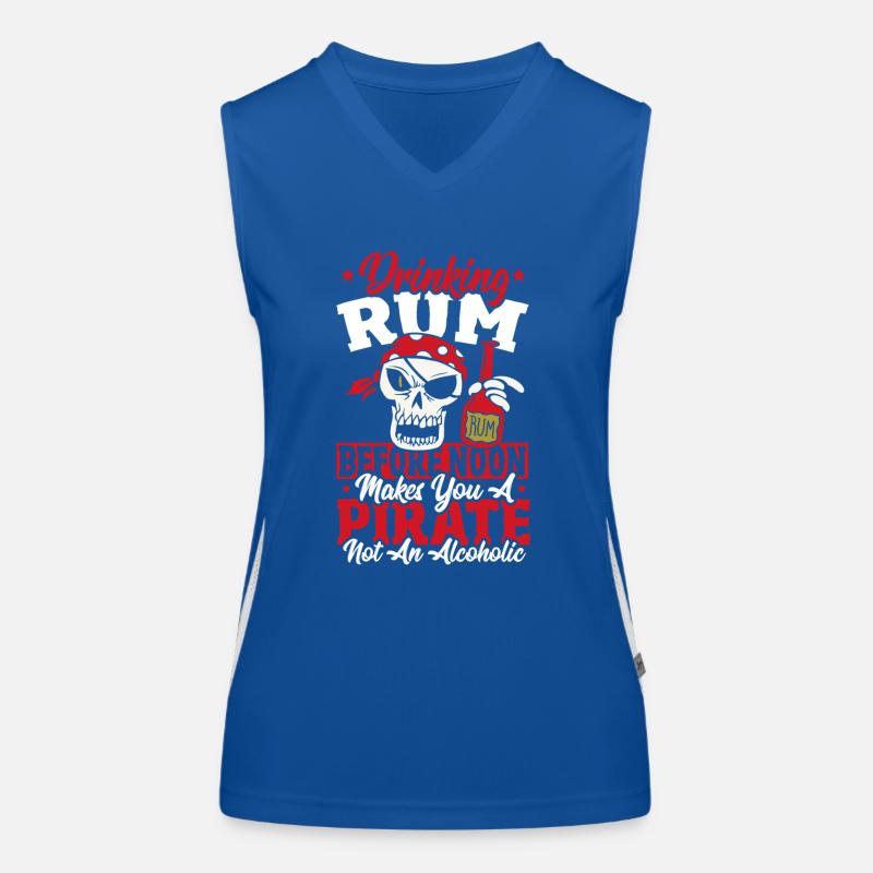 Drinking Rum Before Noon Makes You A Pirate Funktionelles Kontrast-Tank Top für Frauen