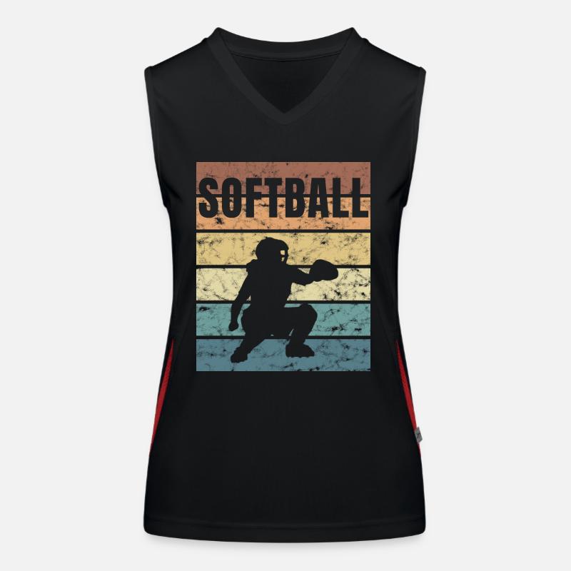 Softball Basepall Schläger Pitcher Catcher Funktionelles Kontrast-Tank Top für Frauen