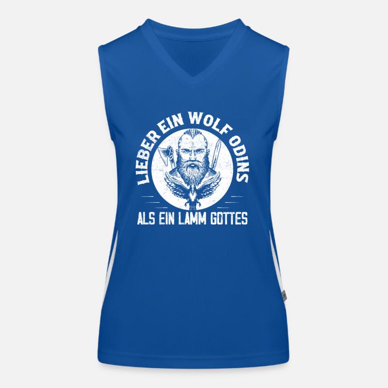 Lieber ein Wolf Odins als ein Lamm Gottes Wikinger Funktionelles Kontrast-Tank Top für Frauen