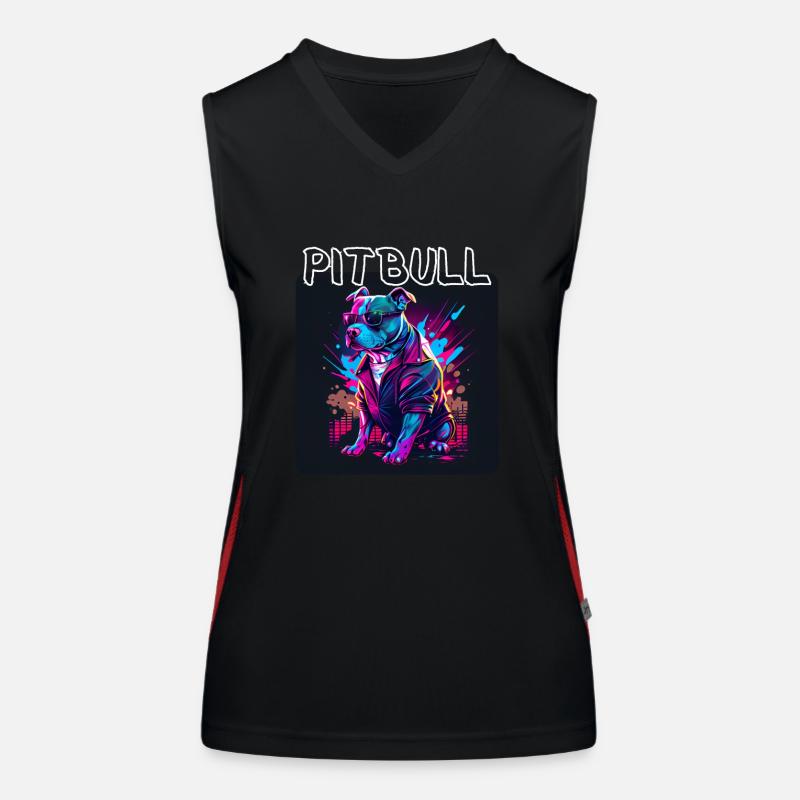 Graffiti Style - Cooler Pitbull 5 Funktionelles Kontrast-Tank Top für Frauen