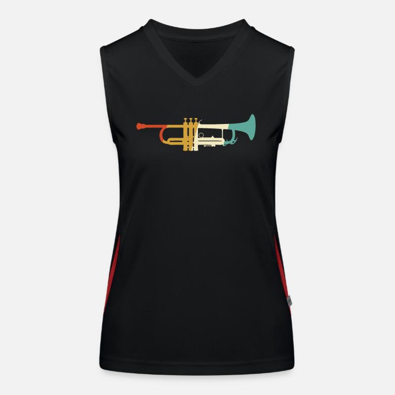 Trompete Orchester Musiker Trompeter Blasmusik Funktionelles Kontrast-Tank Top für Frauen