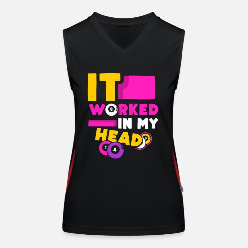 In my head it worked pool billiards Women's Functional Contrast Tank Top