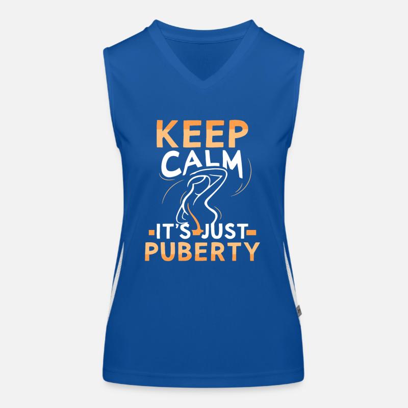 Keep calm Only puberty has grown up Women's Functional Contrast Tank Top