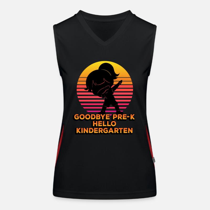 Goodbye Pre-k Hello Kindergarten Silhouette Funktionelles Kontrast-Tank Top für Frauen