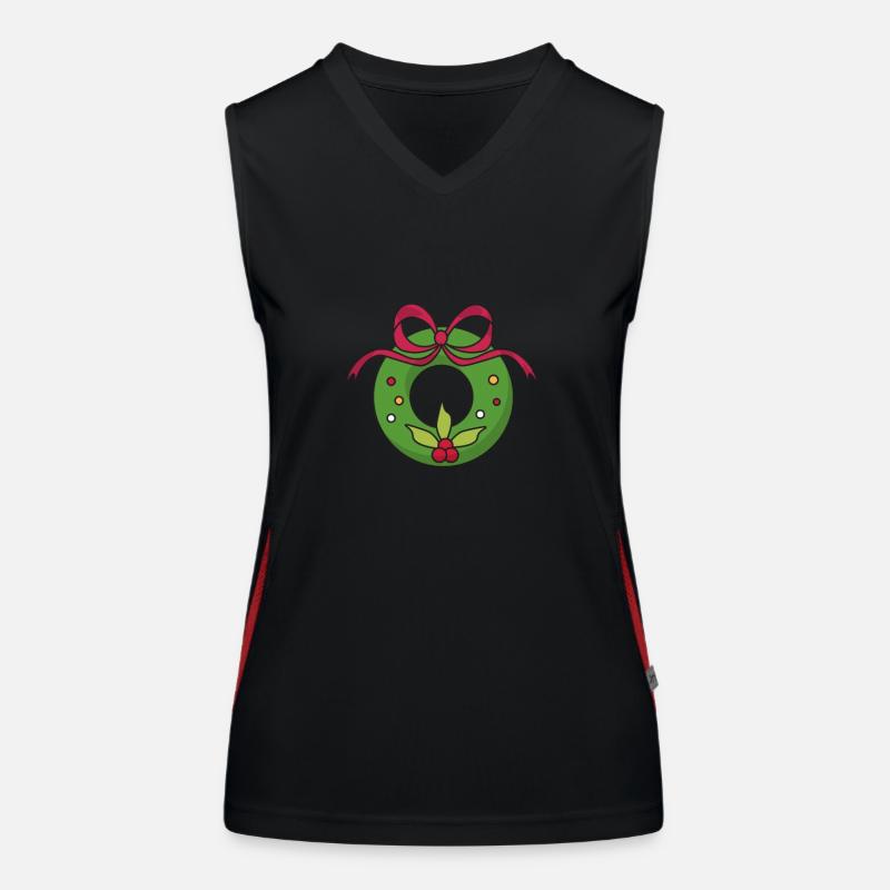Weihnachtskranz Funktionelles Kontrast-Tank Top für Frauen