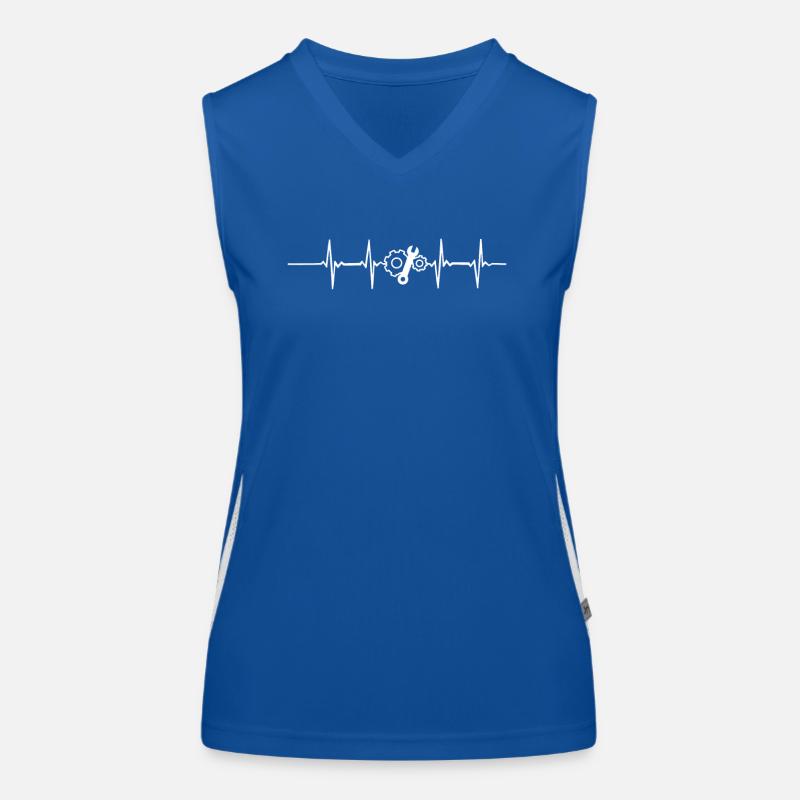Funny Engineer Heartbeat Cool Mechanical Engineer Women's Functional Contrast Tank Top