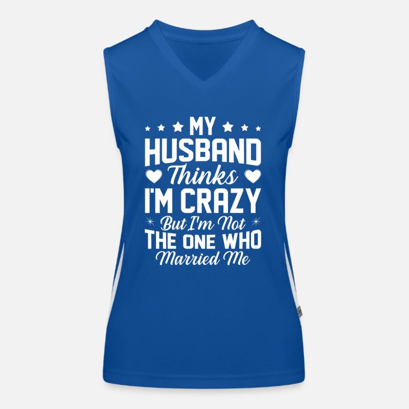Verrückte Ehefrau Ehemann Geschenk lustiger Funktionelles Kontrast-Tank Top für Frauen