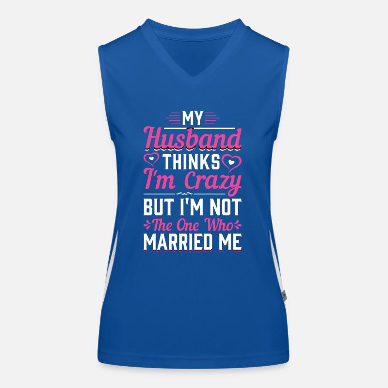 Verrückte Ehefrau Ehemann Geschenk lustiger Funktionelles Kontrast-Tank Top für Frauen