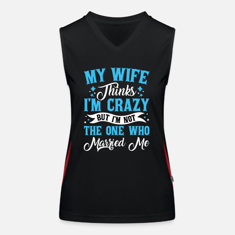 Verrückte Ehefrau Ehemann Geschenk lustiger Funktionelles Kontrast-Tank Top für Frauen
