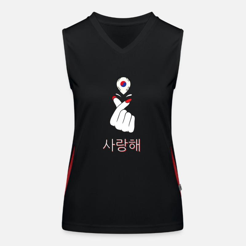 J’aime la Corée du Sud Drapeau coréen K-pop Fan Débardeur respirant contrasté Femme