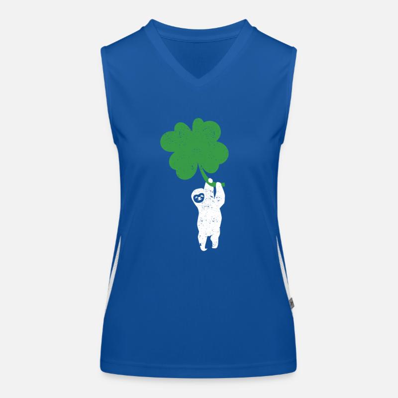 Sloth Clover Cute Clover Lazy St Patricks Women's Functional Contrast Tank Top