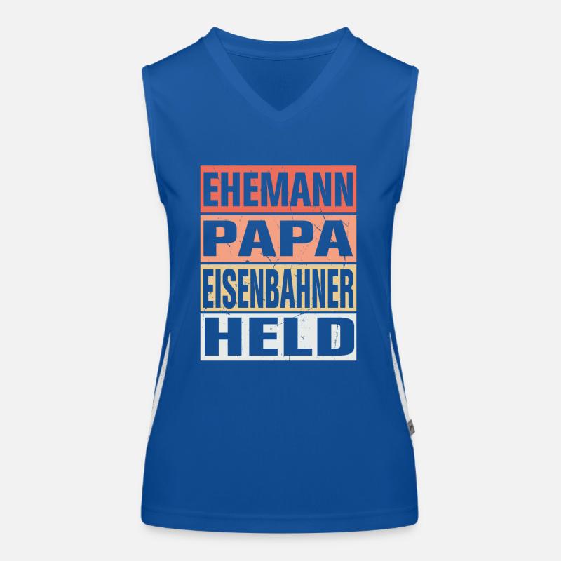 Eisenbahner Vater Ehemann Held Funktionelles Kontrast-Tank Top für Frauen