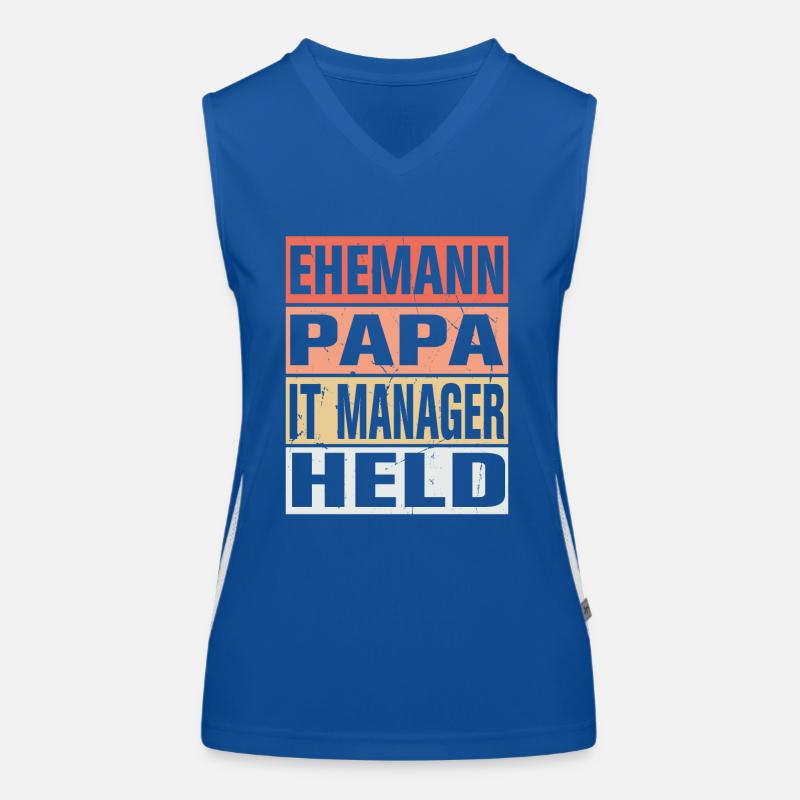 It Manager Vater Ehemann Held Funktionelles Kontrast-Tank Top für Frauen