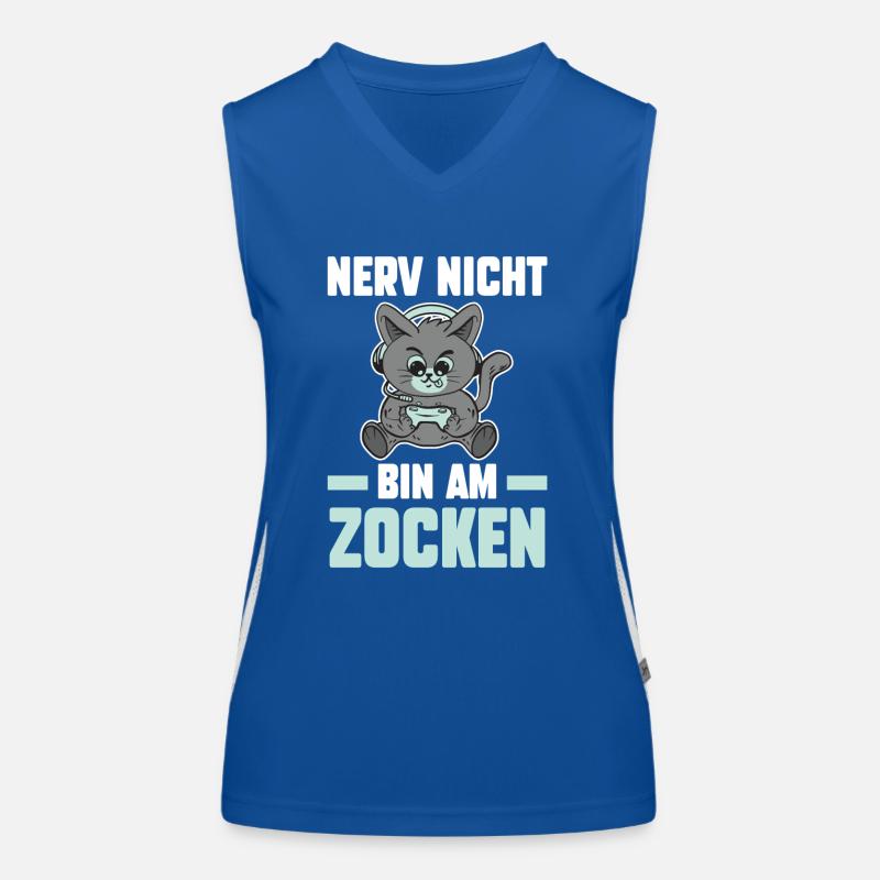 Nerv Nicht Bin Am Zocken Katze Funktionelles Kontrast-Tank Top für Frauen