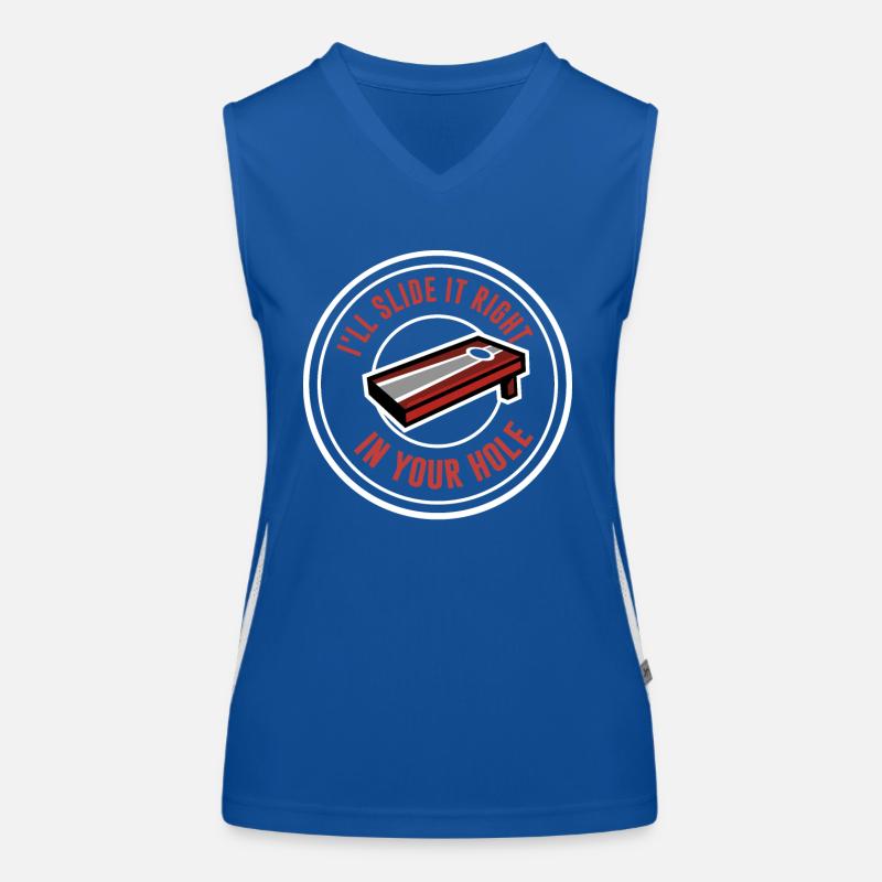 Cornhole, Cornhole Funny, Sasquatch, Débardeur respirant contrasté Femme