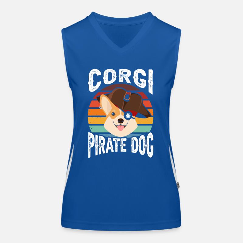 Corgi Chien Pirate Débardeur respirant contrasté Femme