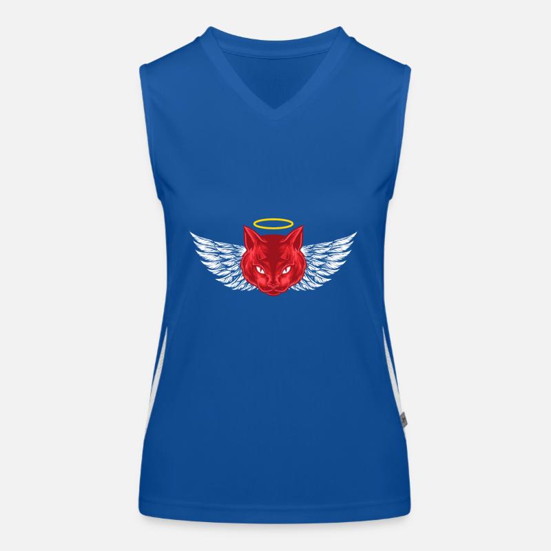 Engel Und Teufelskatze Funktionelles Kontrast-Tank Top für Frauen