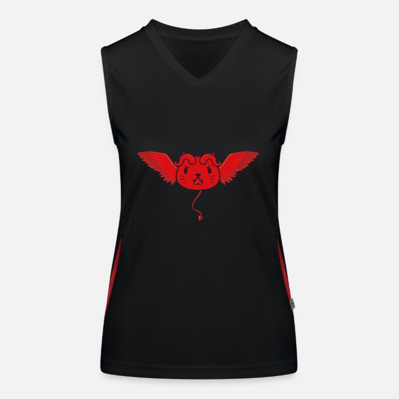 Mignon chat diable Débardeur respirant contrasté Femme