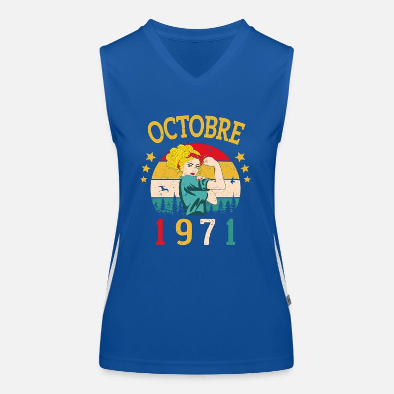 Oktober 1971 Jubiläums Vintage Geschenkidee Funktionelles Kontrast-Tank Top für Frauen