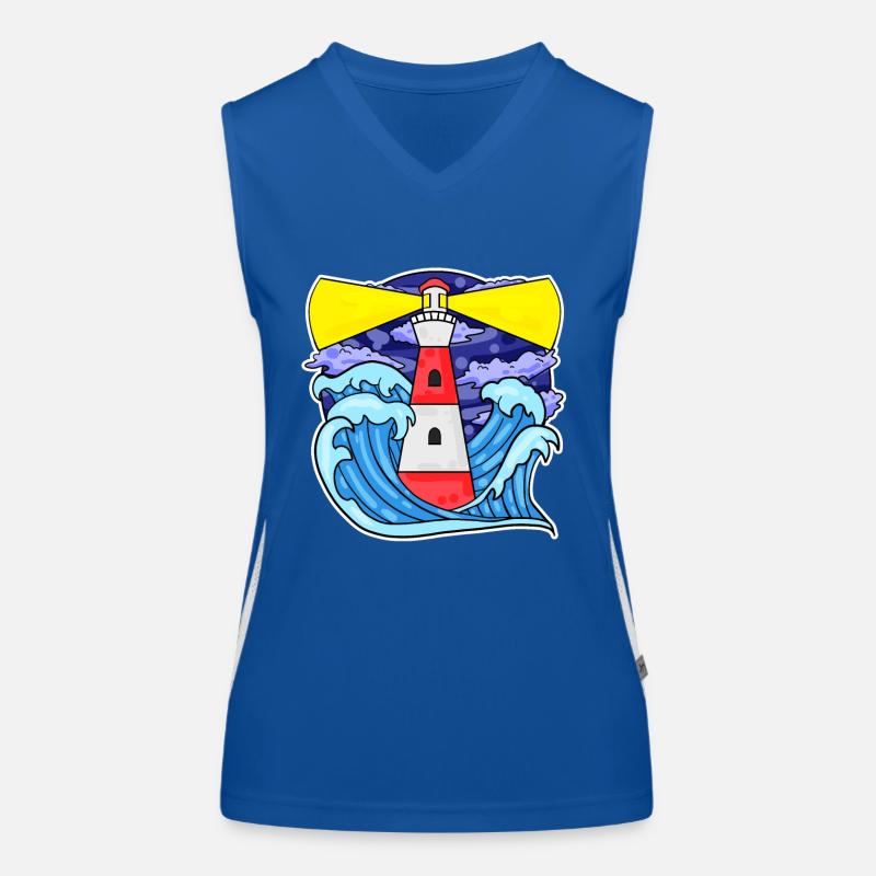 Leuchtturm Küste See Meer Funktionelles Kontrast-Tank Top für Frauen
