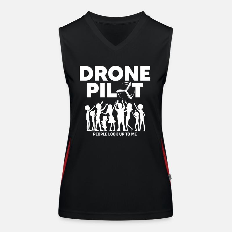 Drones, drones, drones volants Débardeur respirant contrasté Femme